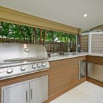 Outdoor Kitchen with Cedar Siding